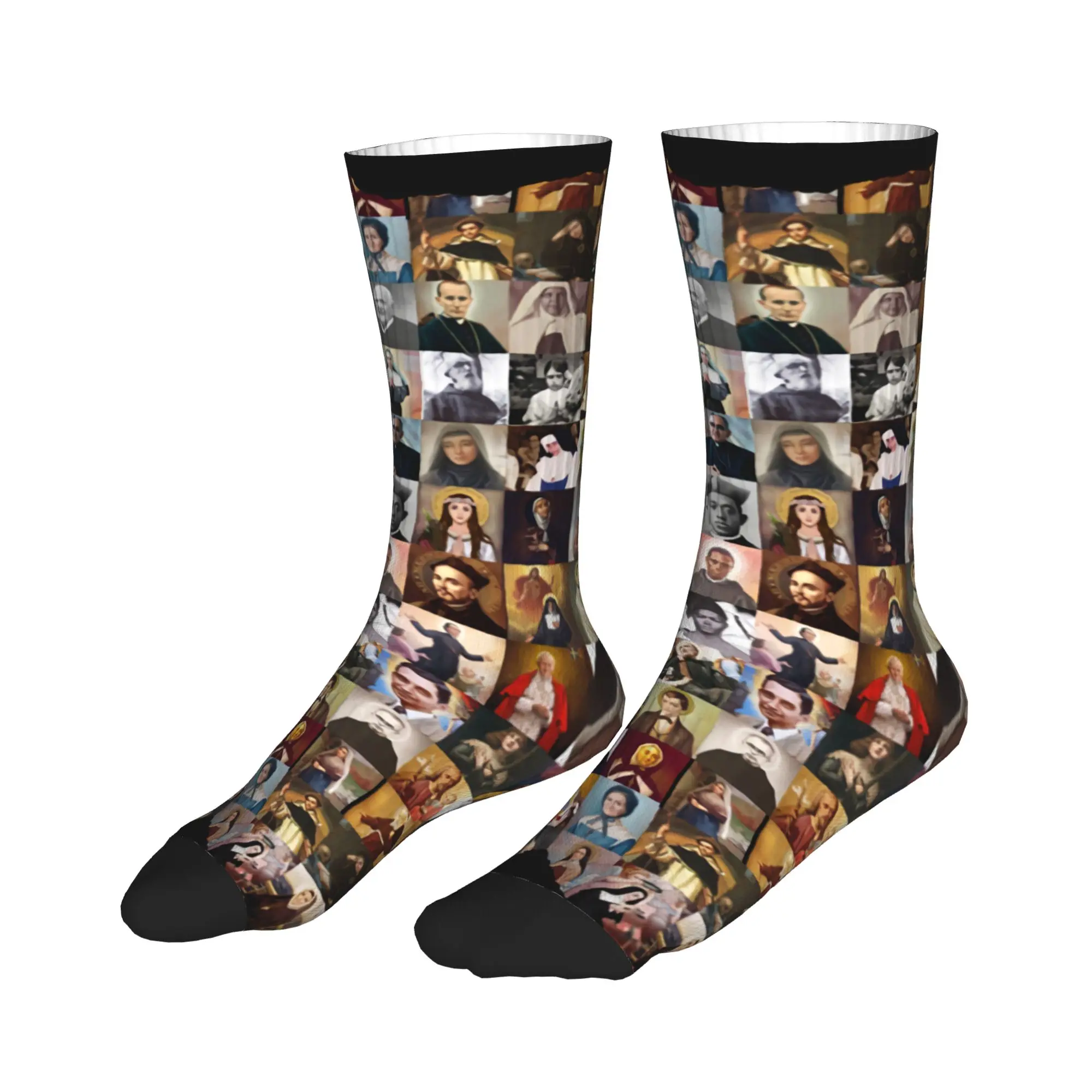 Novelty Printing All Saints Catholic Saints Tutti i Santi Socks for Women Men Stretch Summer Autumn Winter  Crew Socks - view 3