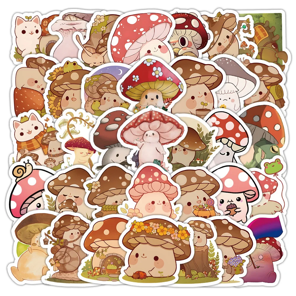 

10/30/54PCS Cartoon Cute Mushroom Friends Stickers Personalized Creative Graffiti Decal Kids Toy Gifts for Scrapbook Luggage