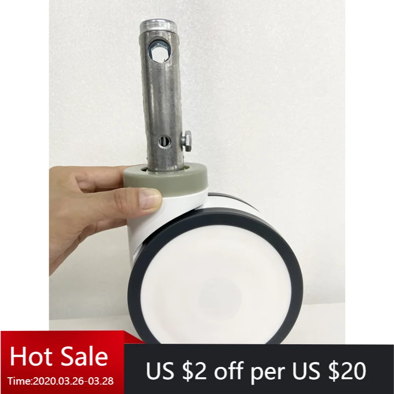 

1 PC 5 Inch M28/M30 Insert Rod Hospital Nursing Bed Caster, Dual Row Silent Swivel Wheels for Medical Cart and Patient Bed