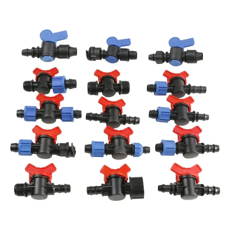 16mm Drip Irrigation Shut off Valve Universal Drip Irrigation Tubing Coupling Valve Connector Locking Fitting Compatible