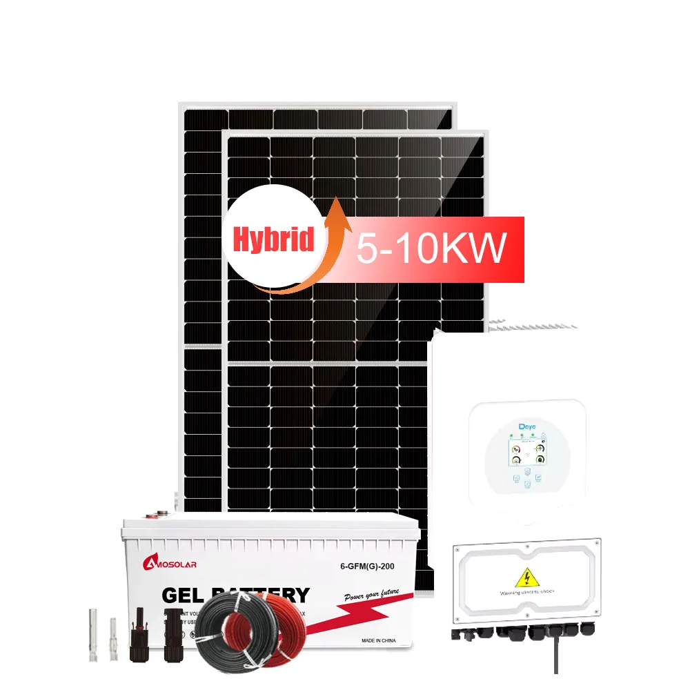 Amosolar Photovoltaic Solar Energy Power System 3Kw 5Kw 10Kw 20kw Off Grid Hybrid Complete Solar Panel Kit for Home