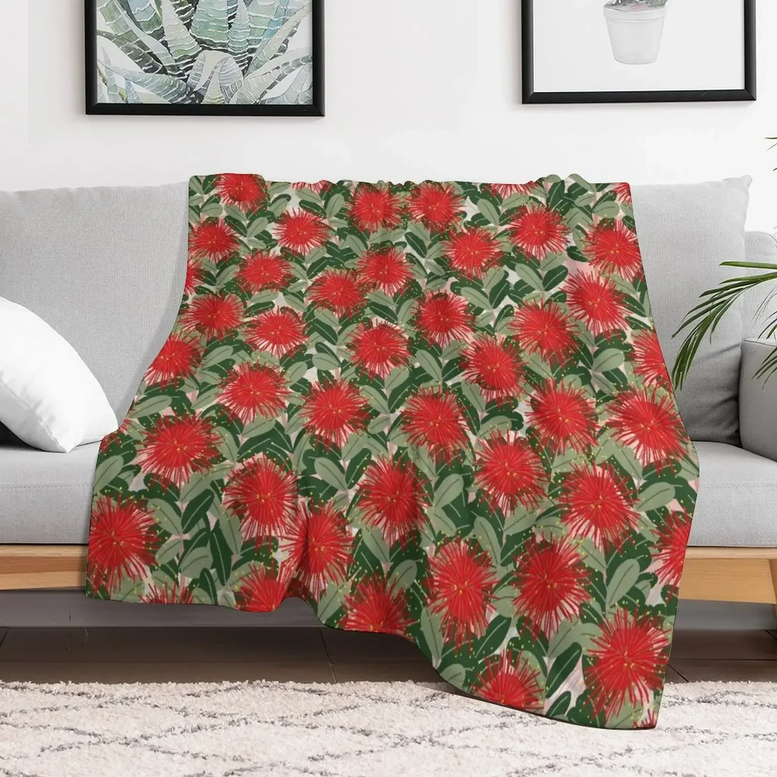 

New Zealand Christmas Pohutakawa tree in flower Throw Blanket Soft Plush Plaid funny gift Sleeping Bag Blankets