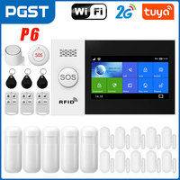 PGST Security Alarm System Zone Auto Dial GSM SMS Home Burglar Security Detector Sensor Kit Wireless WiFi Tuya Alarm System