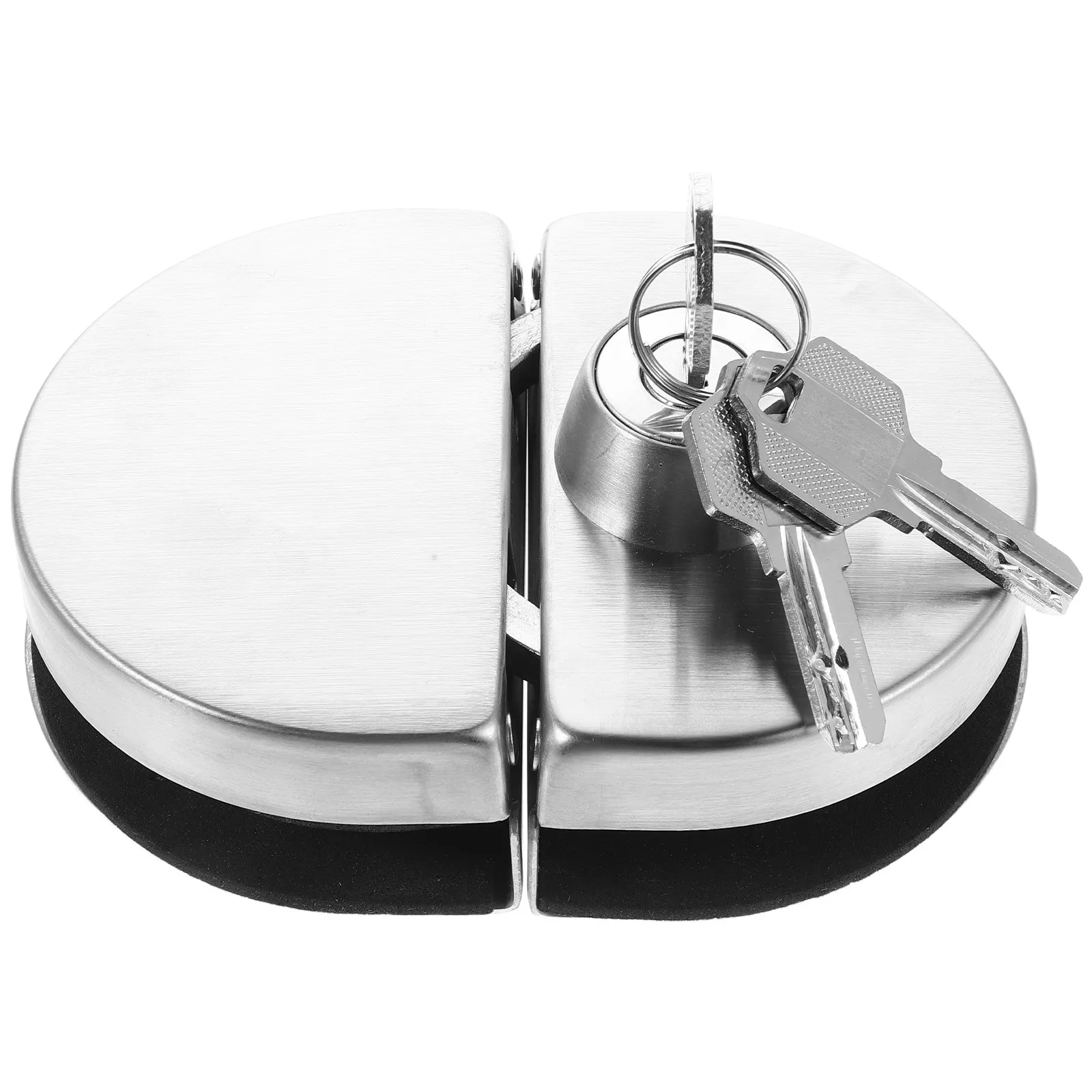 

1Set Glass Door Lock Stainless Steel No Drill Double Swing Key Lock for Glass Cabinet Display Case Office Retail