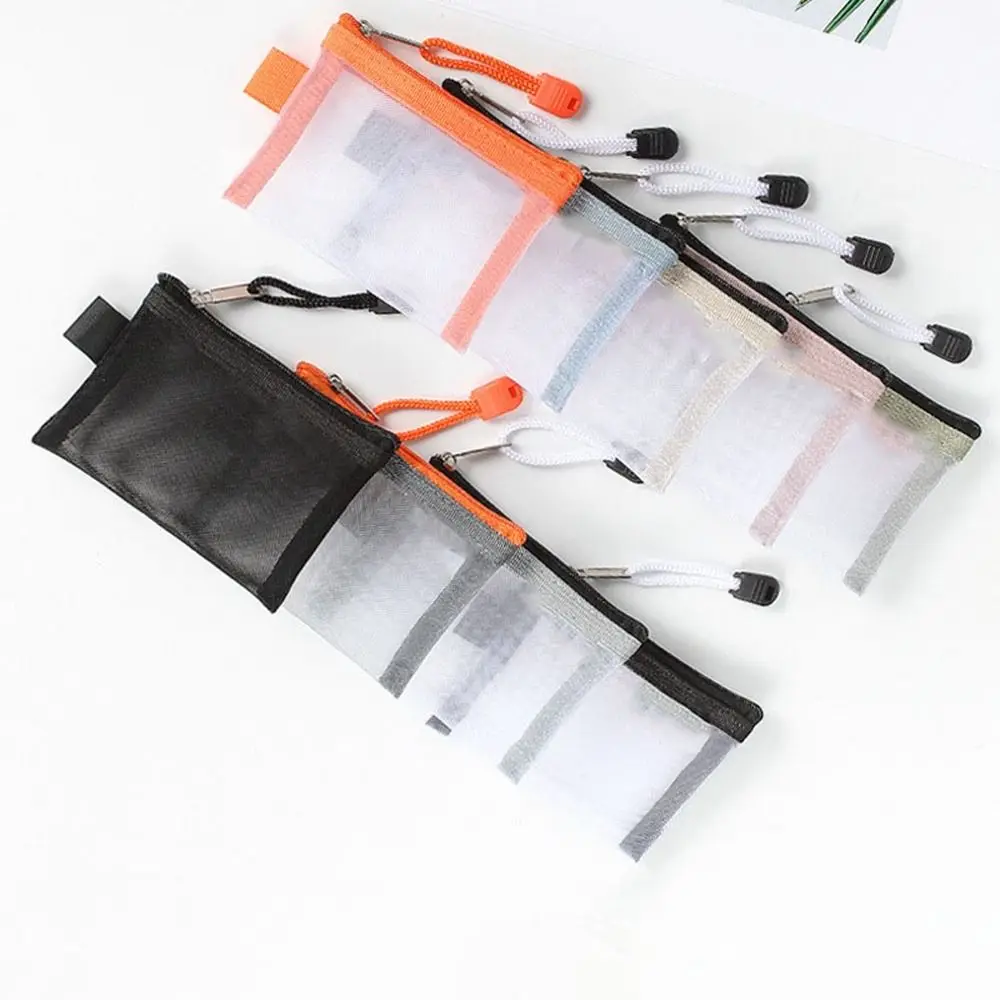 Small Wallet Transparent File Bag Organizer Case Mesh Storage Bags Small Coin Purse Mini Zipper Pouch ID Credit Card Holder