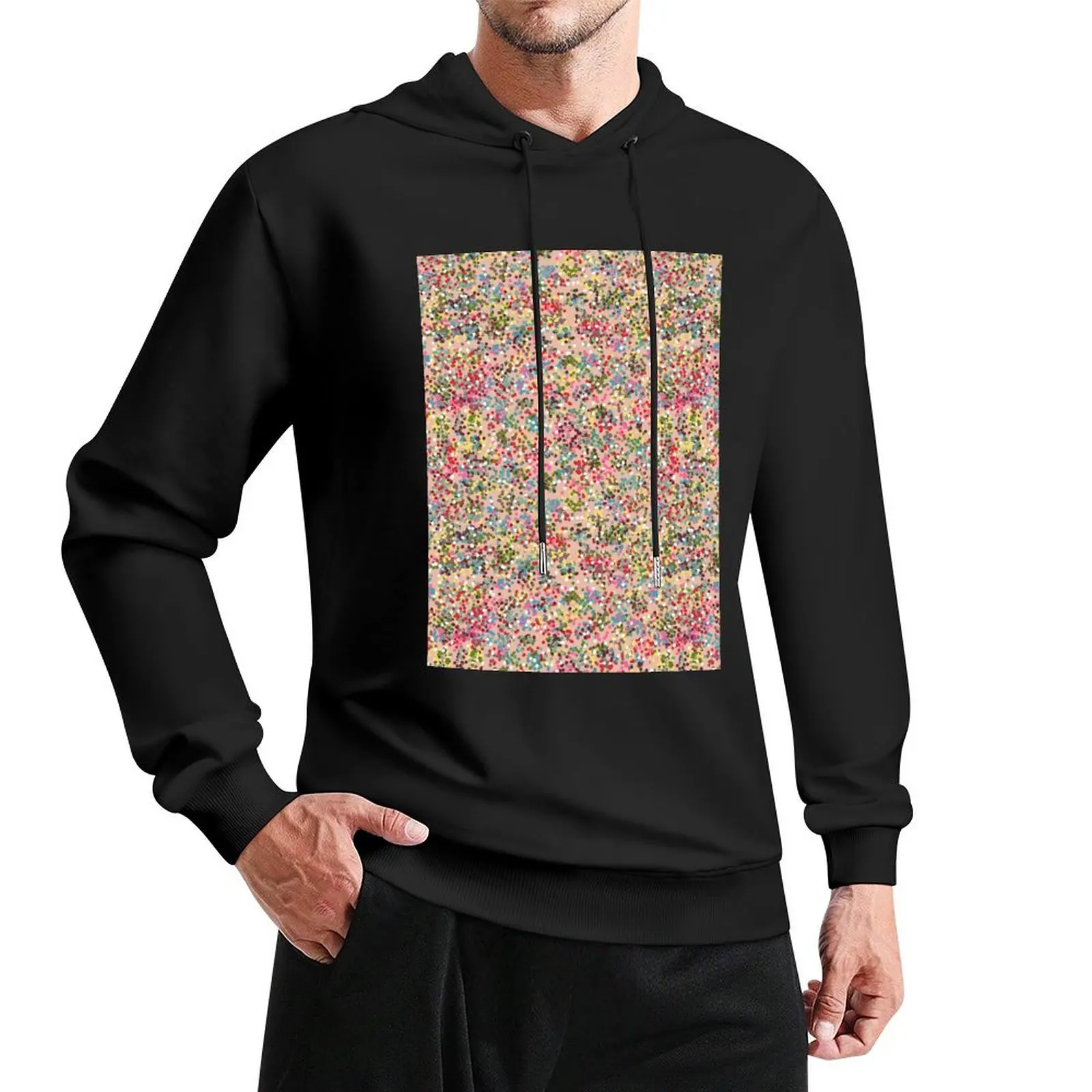 

Maximalist Holiday Confetti Festive Colorful Designer Print Pullover Hoodie korean style clothes graphic hoodies