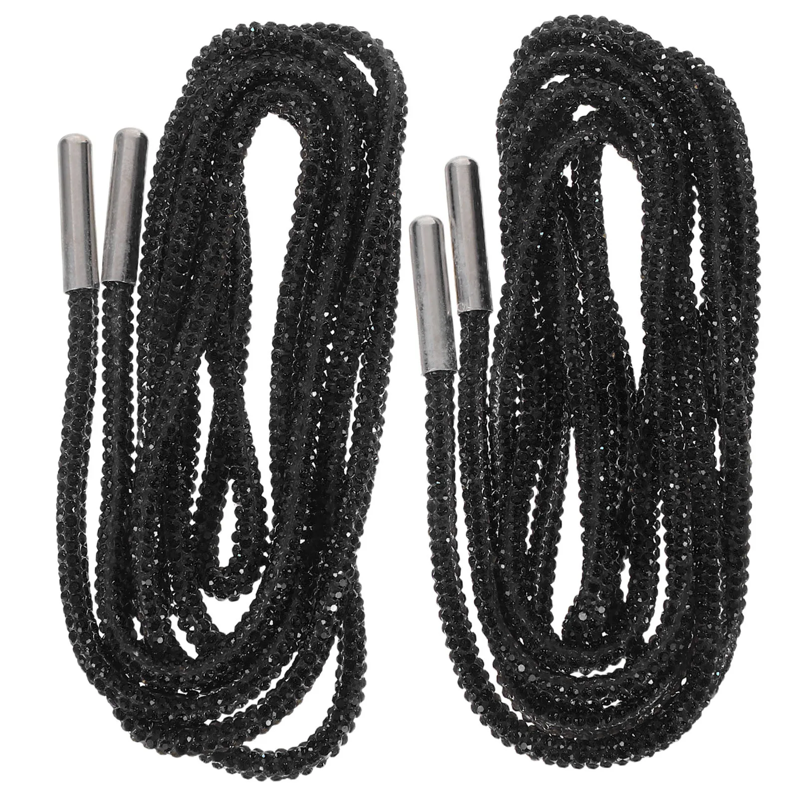 

1Pair Round Glitter Shoe Laces .16inch Rhinestone Sneaker Laces Crystal Bling Rope Strings for Hoodies Sweatpants Sporty