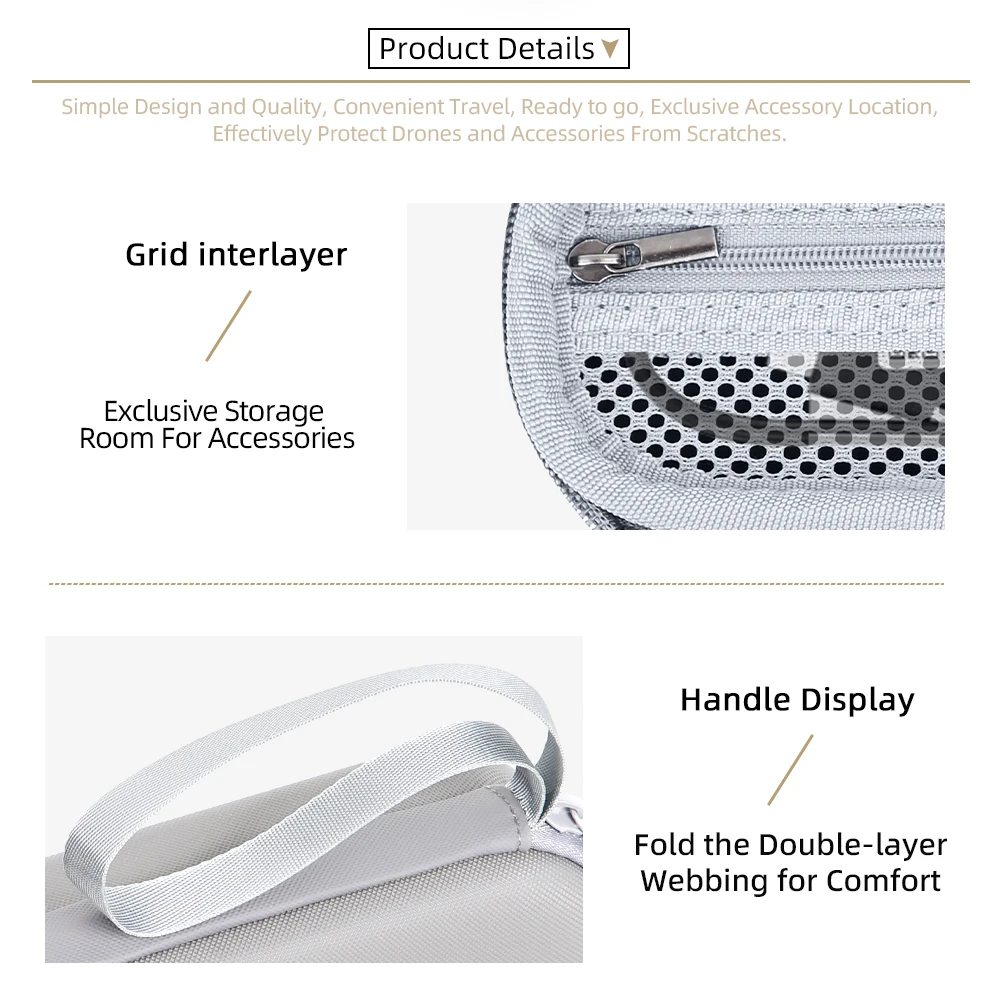 Tragbare, stoßfeste Hartschalen-Tasche für DJI Pocket 4, Reise-Aufbewahrungstasche, schützende Tragetasche, leichte Kamerabox, Zubehör – Detail 4