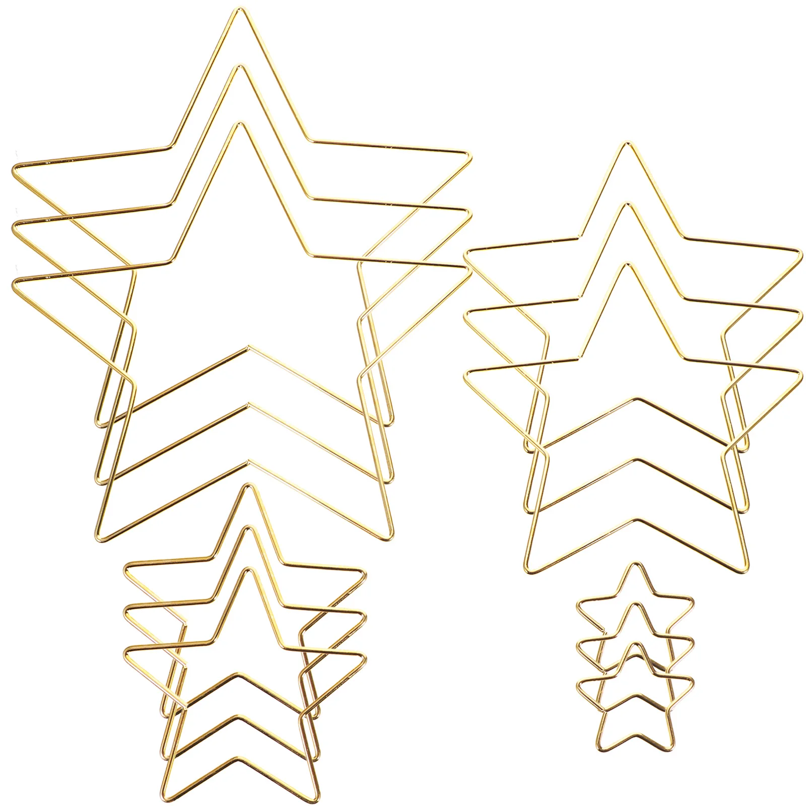 

12pcs Dream Catcher Metal Hoops Iron Craft Rings DIY Wreath Wall Hanging Decor Star Shaped Shiny Macrame Floral Ring Materials