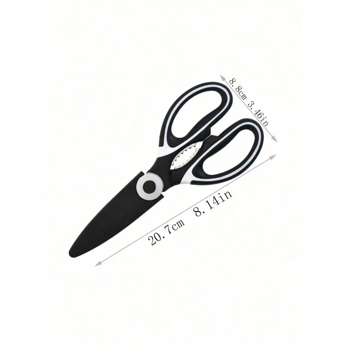 1 Thick Multi-Functional Room Bone Scissors, Household Black And White Food Scissors, Shear Force