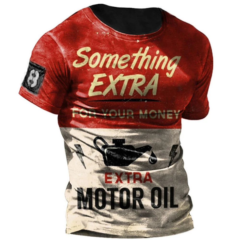 

3D T-Shirt Summer Vintage Men's T-Shirt Short Sleeve Shirt Fashion Brand Letter Print Men's O-Neck Top Male Oversized Clothing
