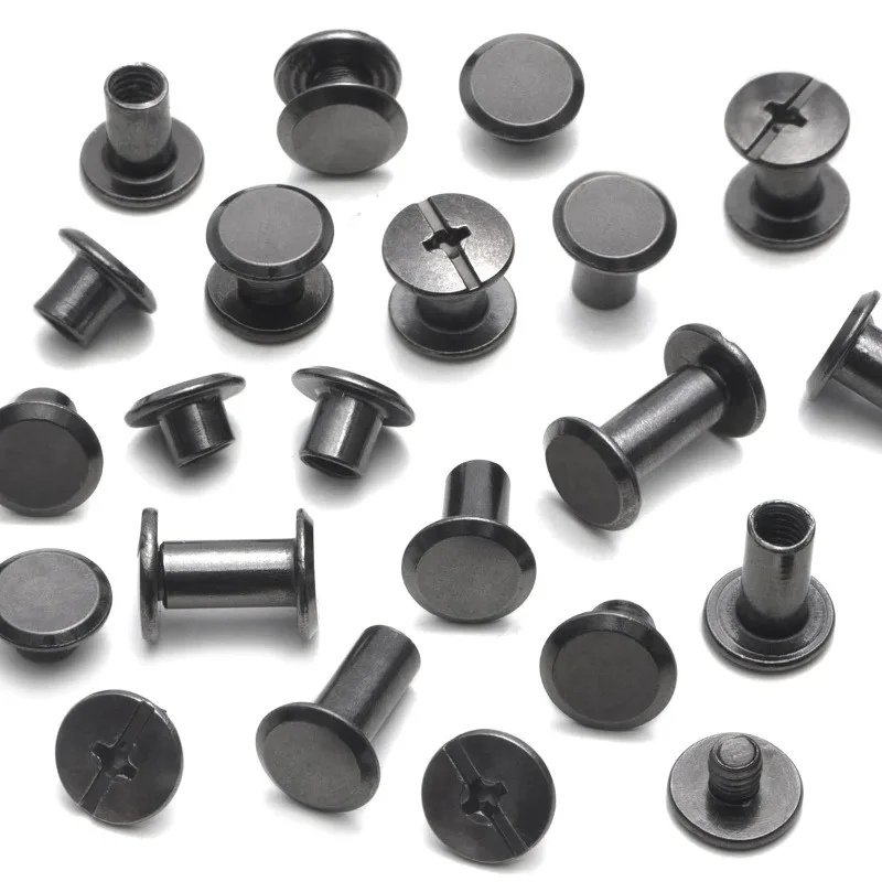110Sets Chicago Screws Leather Rivets Chicago Binding Screws for Decorate Repair Leather Craft Belt Bag Shoes Purse Bookbinding
