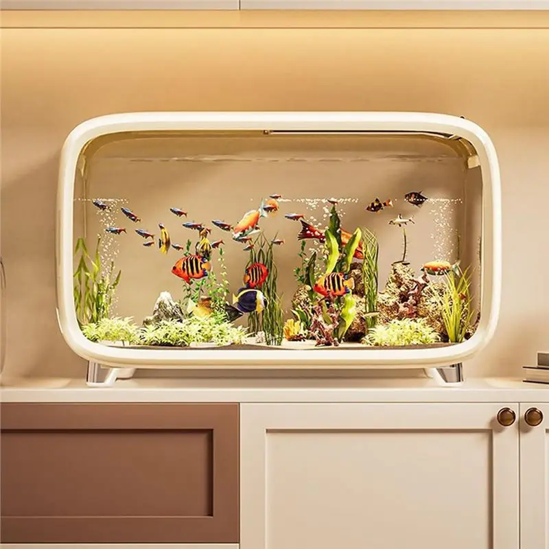 Turtle Climbing Habitat Transparent Clear Viewing Fish Tank Decorative Aquatic Container Bedroom Fish Tank Compact Aquarium