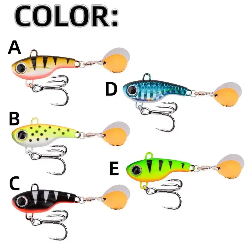 1Pc 5g 8g 11g 14g 17g 20g Spinner Bait Metal VIB Fishing Lure Rotating Tail Vibration Sequins Wobbler Trolling Bait Fishing