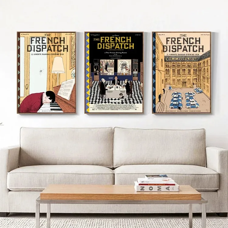 The French Dispatch Classic Wes Anderson Movie Poster Canvas Painting HD Printed Wall Art Pictures Home Room Decor Gift