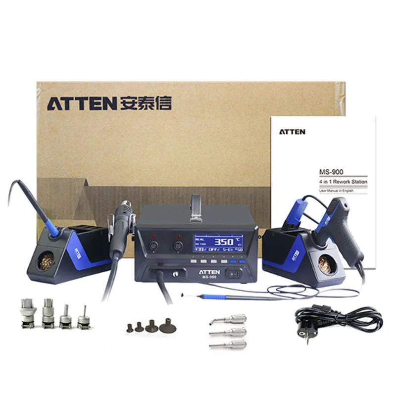 Maintenance system atten ms-900 500w 4 in1 Rework Station electric iron tweezers hot air gun soldering station