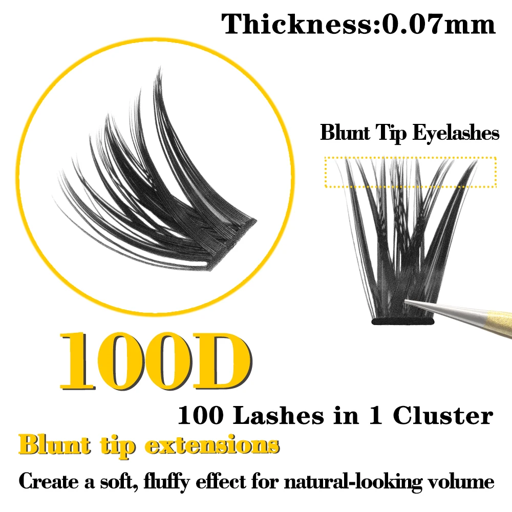 キムチ 100D 3D ブラントチップつけまつげ ふんわり&ナチュラルなボリュームまつげ ソフトな日常使いつけまつげ デイリーグラムメイクツール