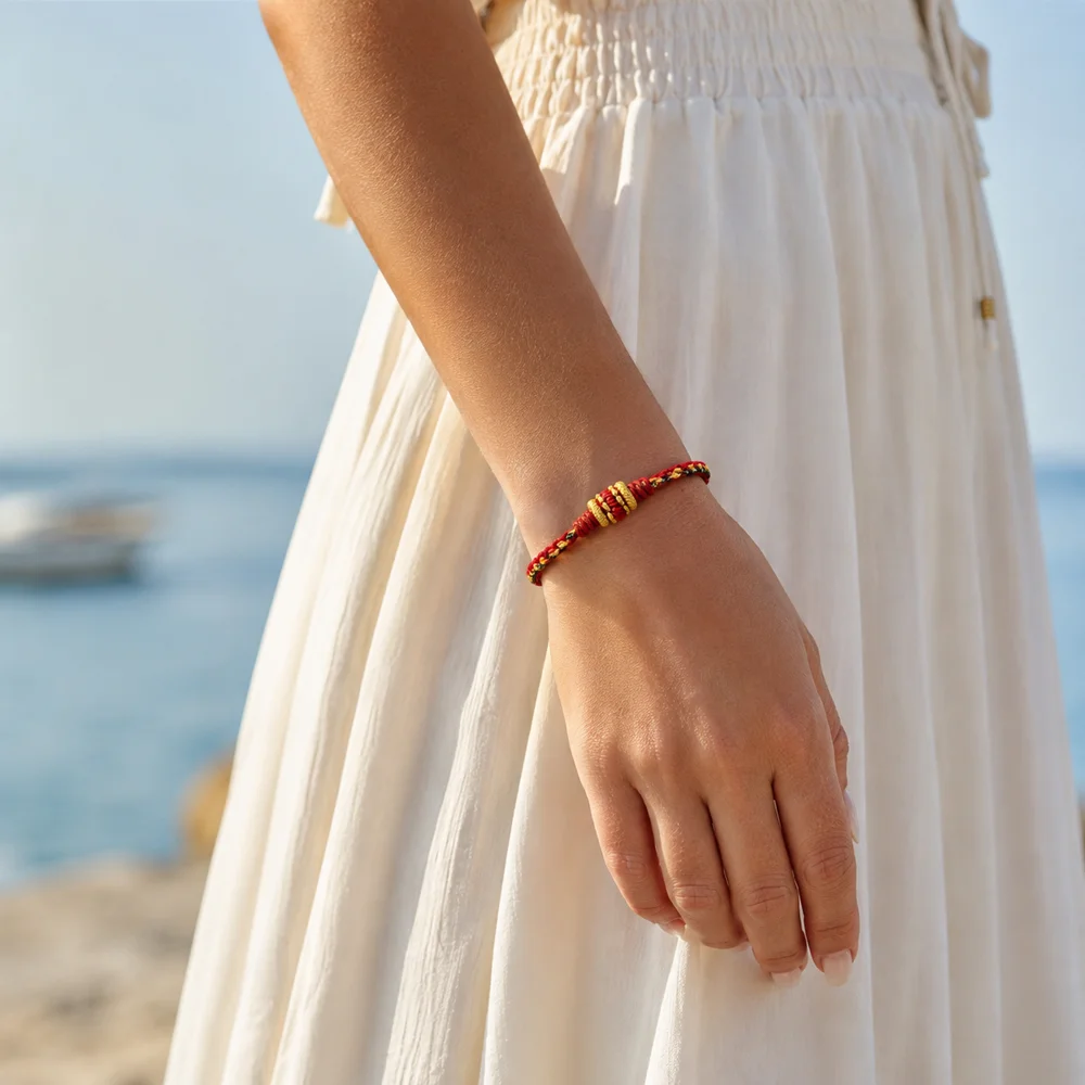 Adjustable Red String Bracelet  for Women Hand‑Woven Braided Rope Bracelet Men Jewelry