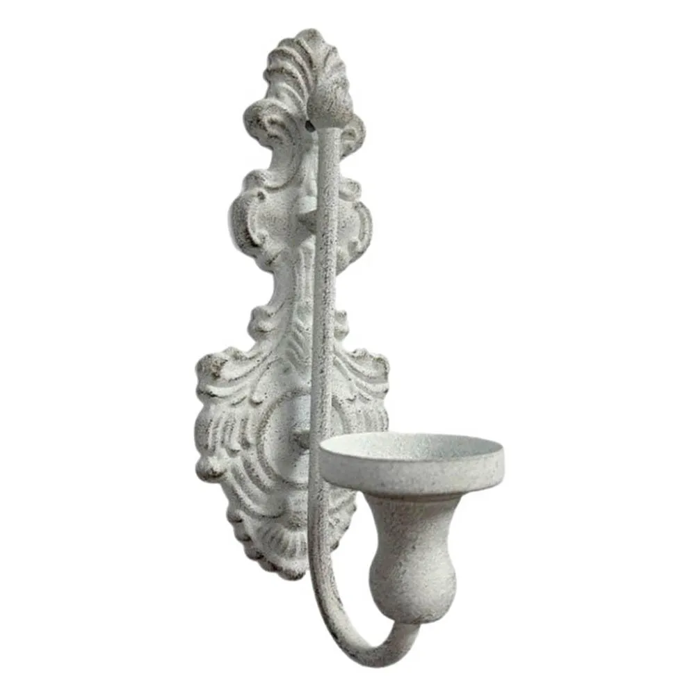 Vintage Distressed Wall Candle Holder for Living Room Decor Cast Iron Taper Candle Sconce for Elegant Home Ambiance