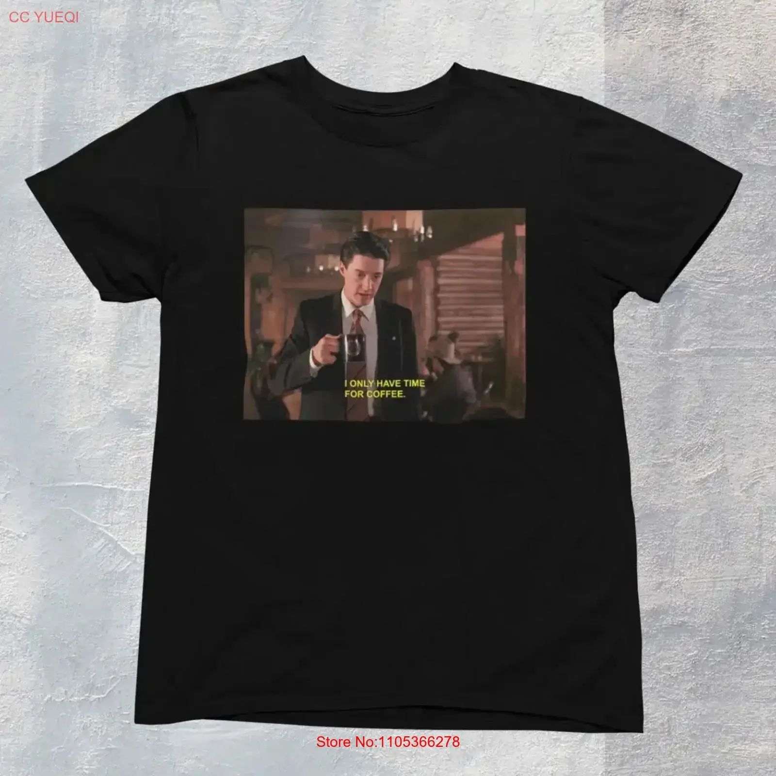 Camiseta Twin Peaks Dale Cooper Coffee Time 100 de qualidade premium vintage lavada versátil masculina casual streetwear fashion