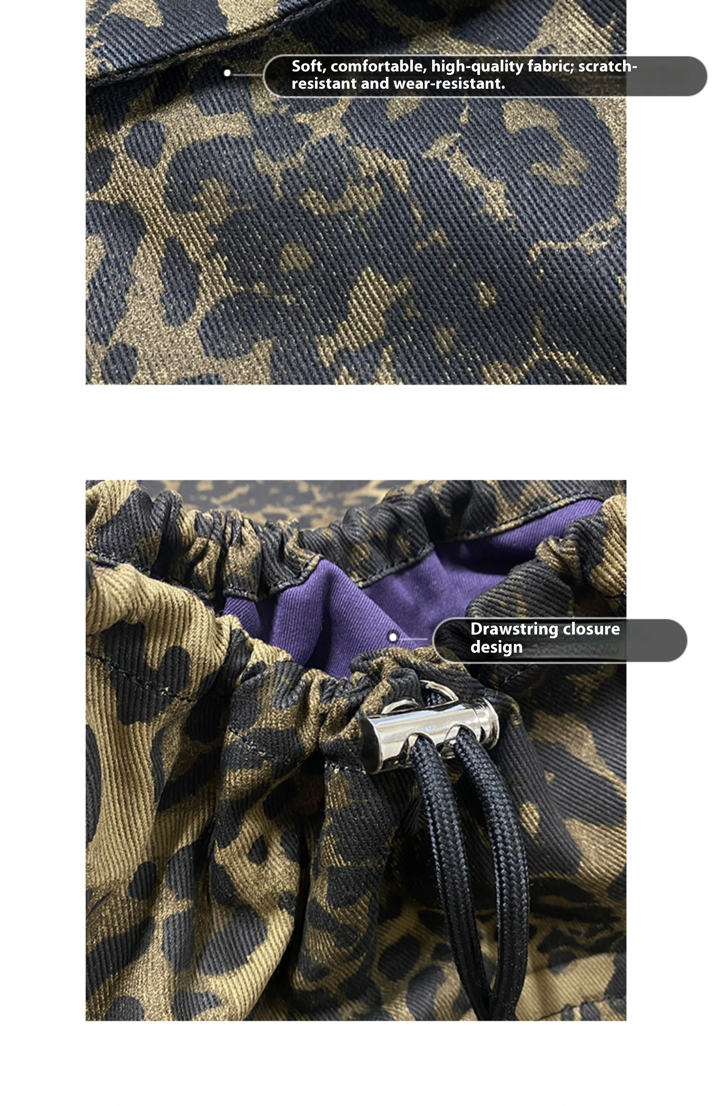 Tide cool leopard print canvas backpack 2025 new denim large capacity travel backpack