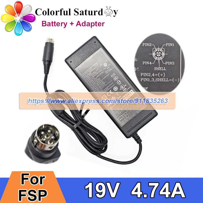 

Original FSP090-DIEBN2 for FSP AC Adapter 19V 4.74A 90W Power Supply Charger Round with 4 Pins