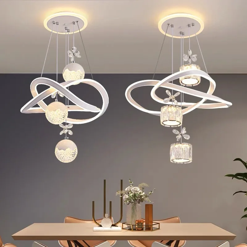 Creative Light Luxury Restaurant Pendant Lights Crystal Lamp Household Master Bedroom Hotel Advanced Living Room Led Chandelier