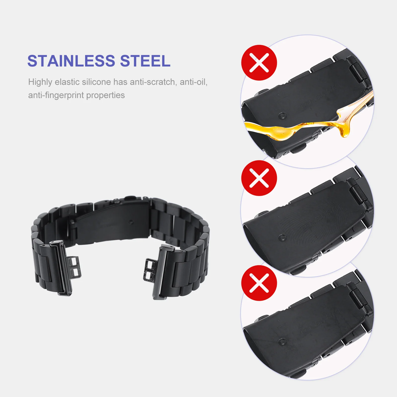 

Stainless Steel Smart Watchband Durable Stylish Strap Suitable Watch Fit Fitness Watch Wristband Accessories