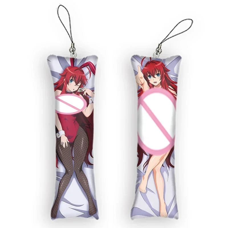 4x12cmHigh School DxD Dakimakura Keychain Rias Gremory Anime Body Key Chain Mini Hanging Phone Ornament Cosplay Anime Keychain