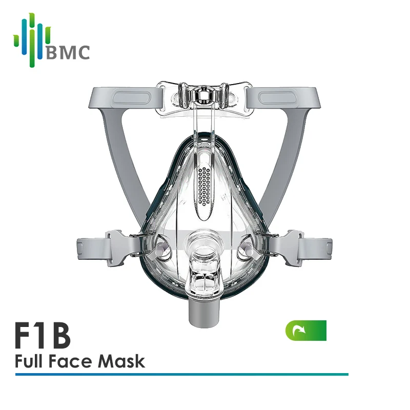 BMC F1B maschera a pieno facciale CPAP Auto CPAP APAP BiPAP maschera a pieno facciale per Apnea Anti russare aiuto al sonno OSAHS OSAS CPAP Mask