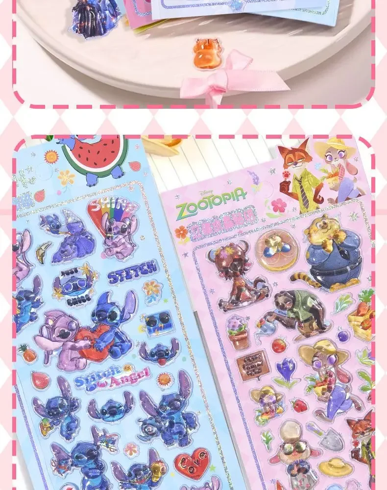 2026！Kawaii 3D Crystal Stickers Creative Peripheral Zootopia Student Reward Diamond Sticker Phone Case Decoration Stickers