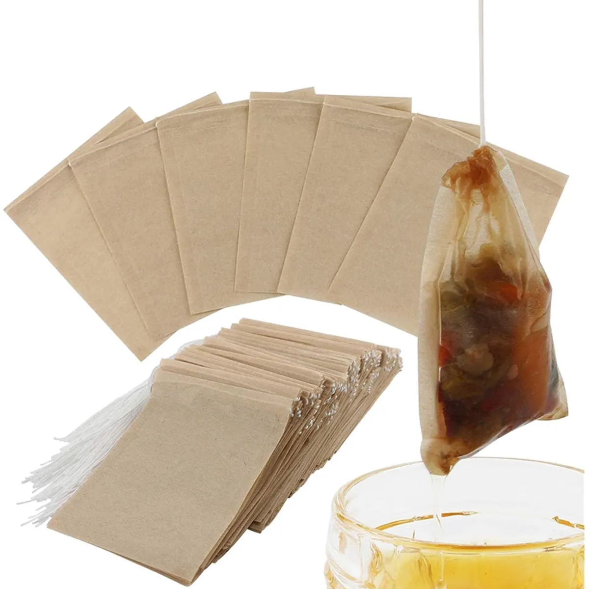 300Pcs Tea Filter Bags Disposable Heat Resistant Practical for Loose Tea Coffee Spice Herbal Medicine Packaging