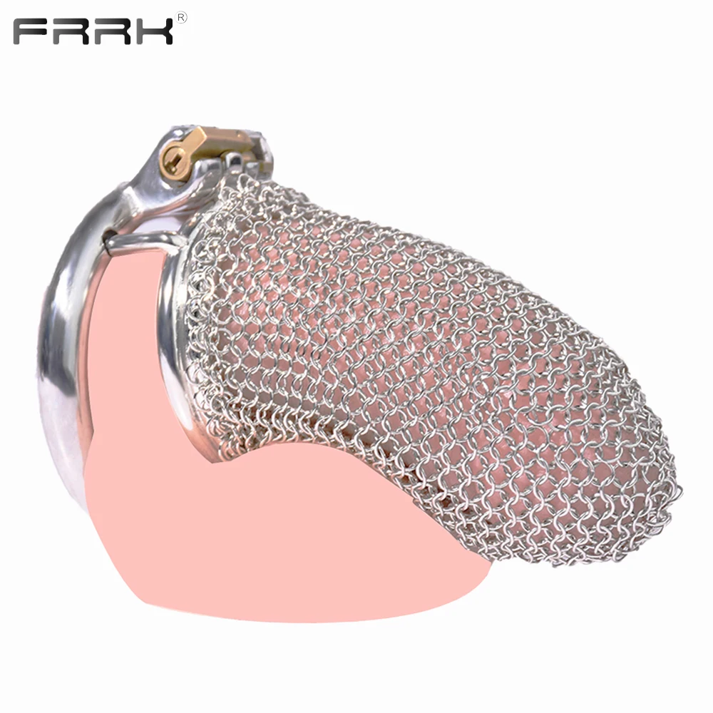 

Metal Gauze Chastity Cage Male Mesh Sexy Penis Locks Stainless Steel Cock Rings Adults Sex Toys Shop 페니스 링 세트 할인