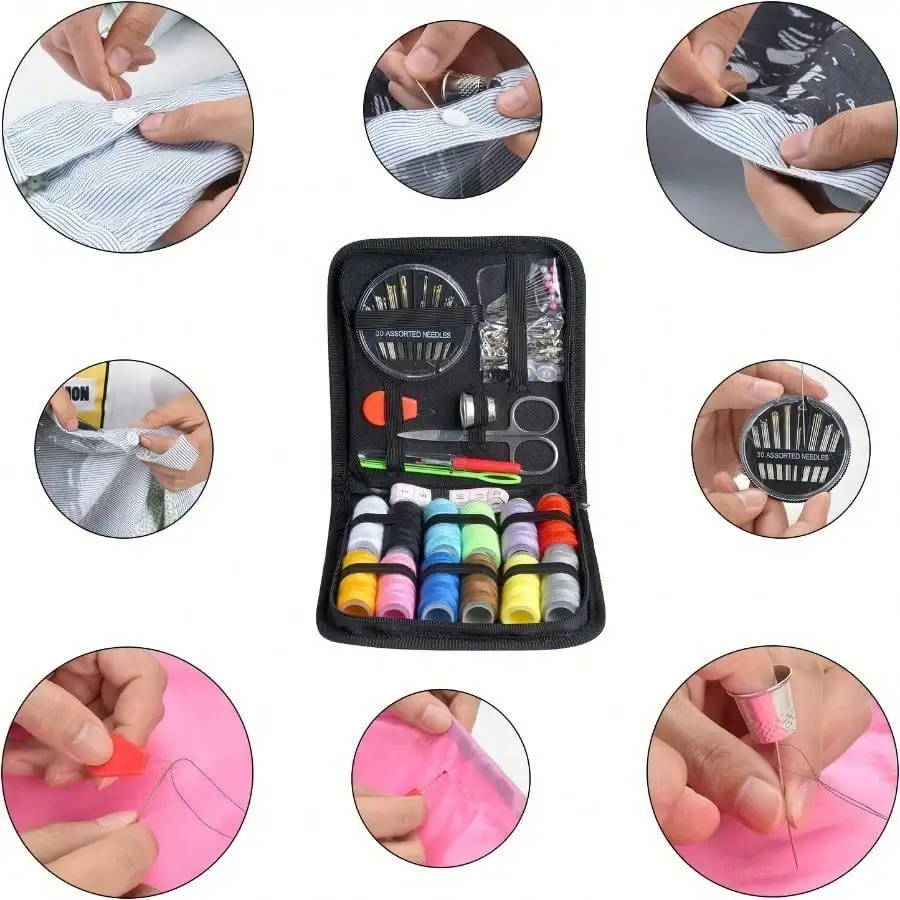 1Pc Portable Sewing Kit, Multi-Color Thread Household Sewing Supplies Storage Case, DIY Mending Repair Tools & Accessories (Random Thread Colors), Emergency Clothes Fix Set For Home, Travel & Dorm, Ideal For Embroidery Beginners & Birthday Gift