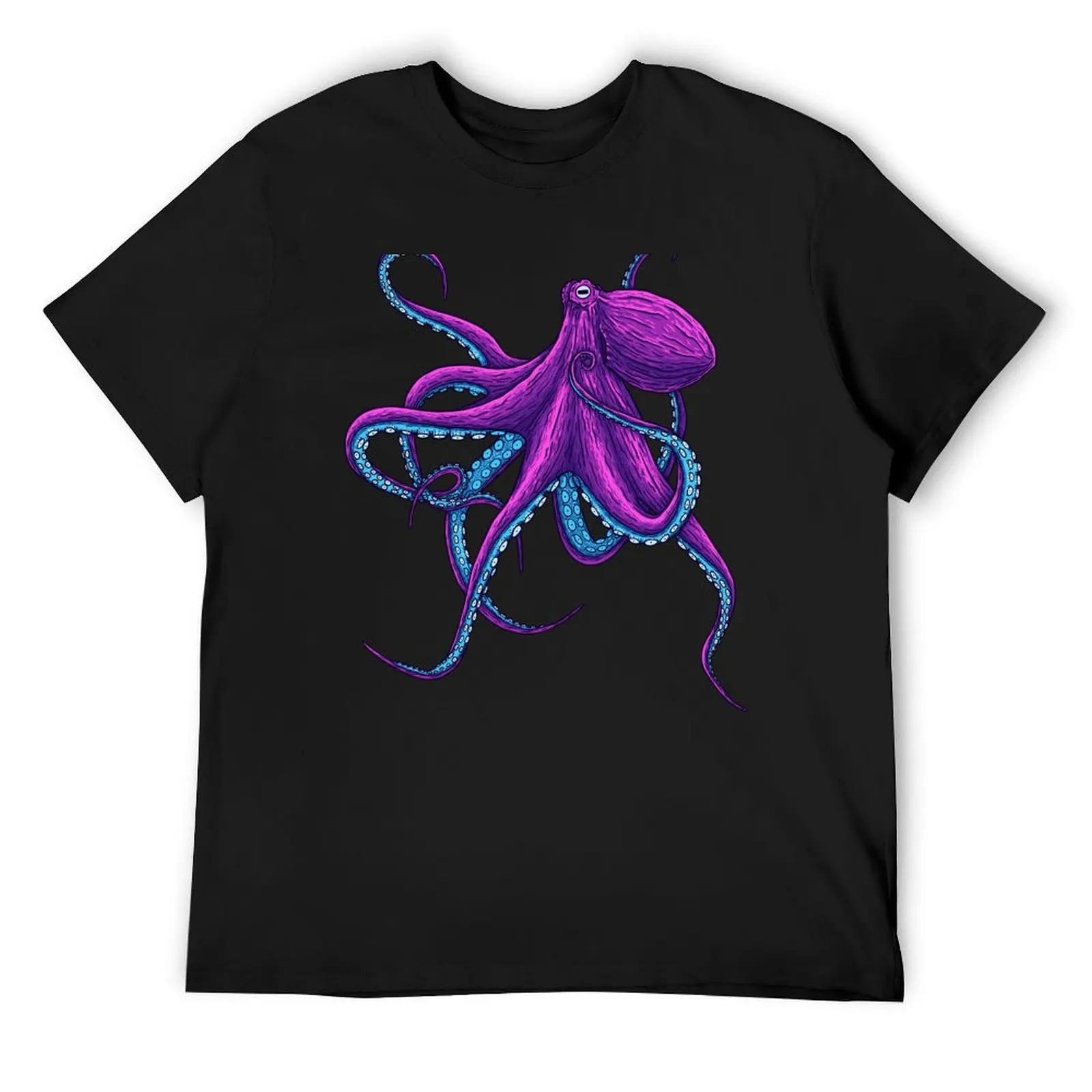 Juicy purple funny deep-sea octopus T-Shirt aesthetic clothes tees graphic shirts rapper graphic tees cotton t shirt men