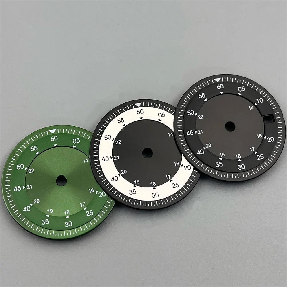 28.5mm sterile black green white dial dial fit ETA 2824 2836 Miyota 8215 821A Mingzhu DG2813 3804 Seagull 1612 movement