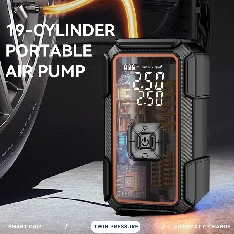 Portable Wireless Car Air Compressor Pump Digital Display Electric Tire Inflator For Motorcycle Bicycle Auto Tyre Balls 2026 New