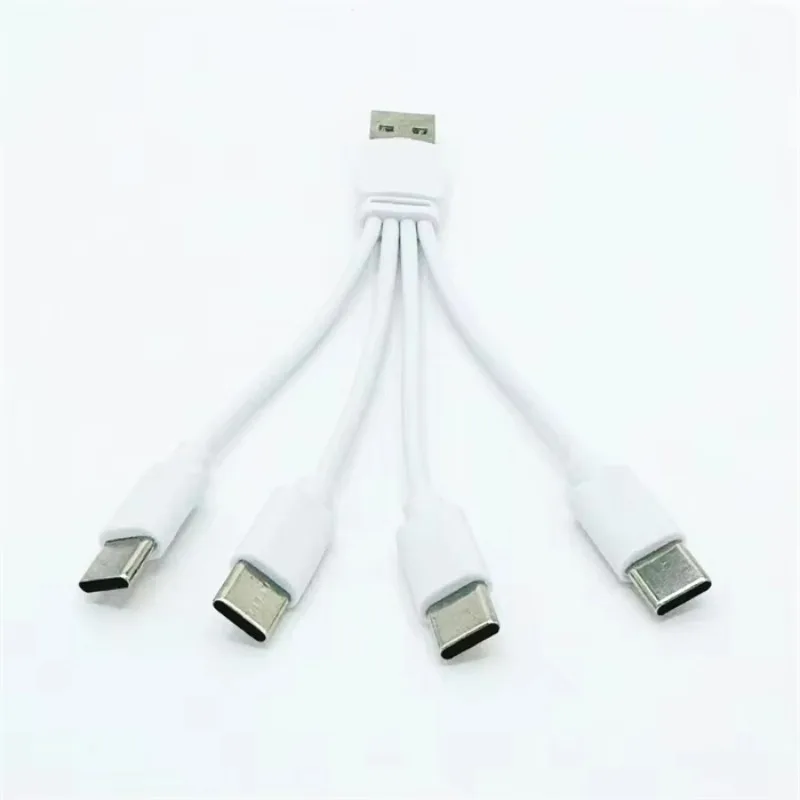 

PVC Battery One-drag Four Charging Cable USB To 4 Types-c12cm20CM Fast Charging Cable Short Data Cable