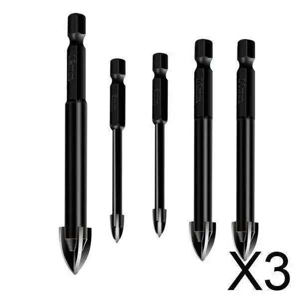 

3x5 шт., набор треугольных сверл, многофункциональная штамповка для плитки, бетона, 3/4/5/6/7 мм