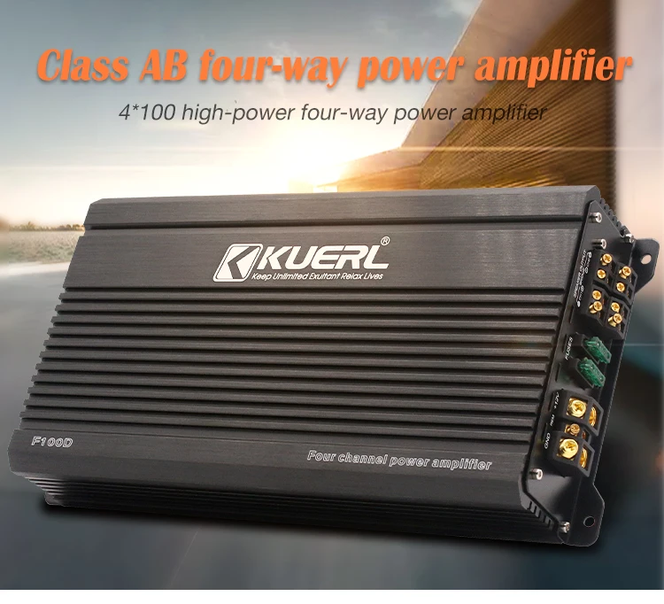 Factory Direct Sale 12V Class AB Car Amplifier 100W*4 Hig Power 4 Channel Car Amplifier