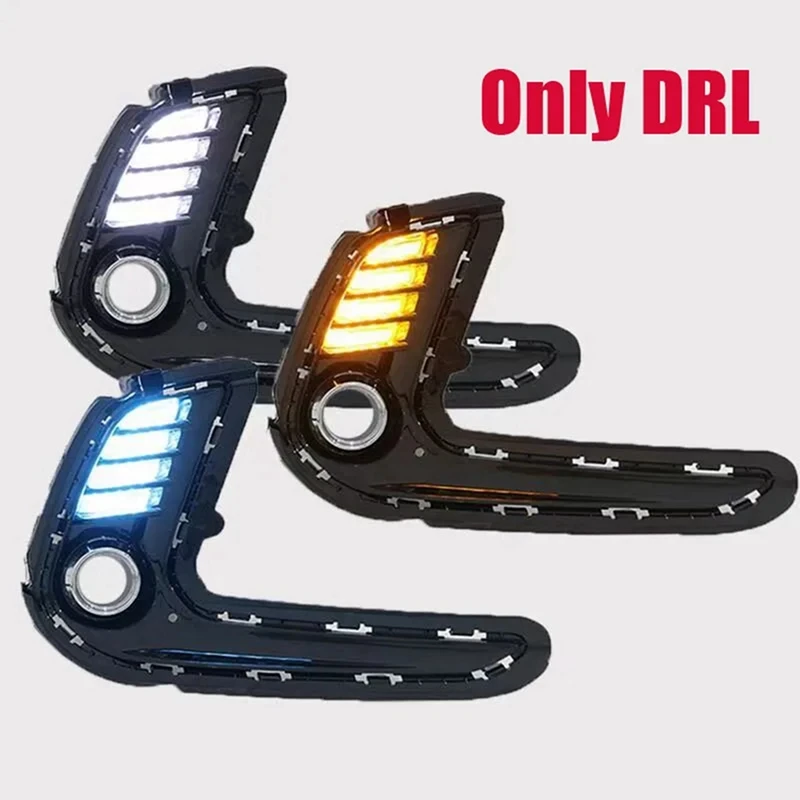 

1Pair Auto LED DRL For Hyundai Elantra 2016-2018 Fog Lights Cover Daytime Running Light Turn Signal Foglamp