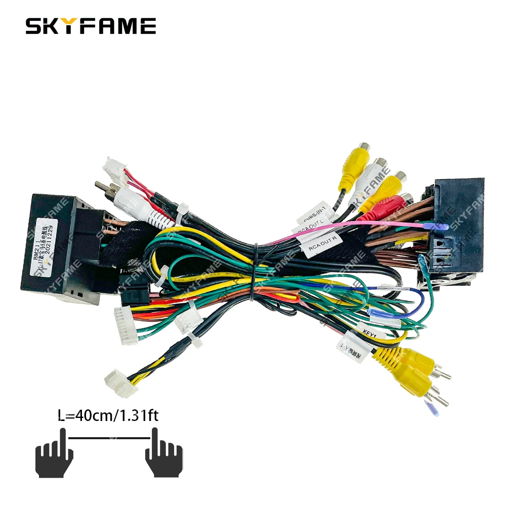 SKYFAME سيارة 16pin الأسلاك تسخير محول Canbus صندوق فك أندرويد راديو كابل الطاقة لسيارات BMW 5 سلسلة F18 F10 M5