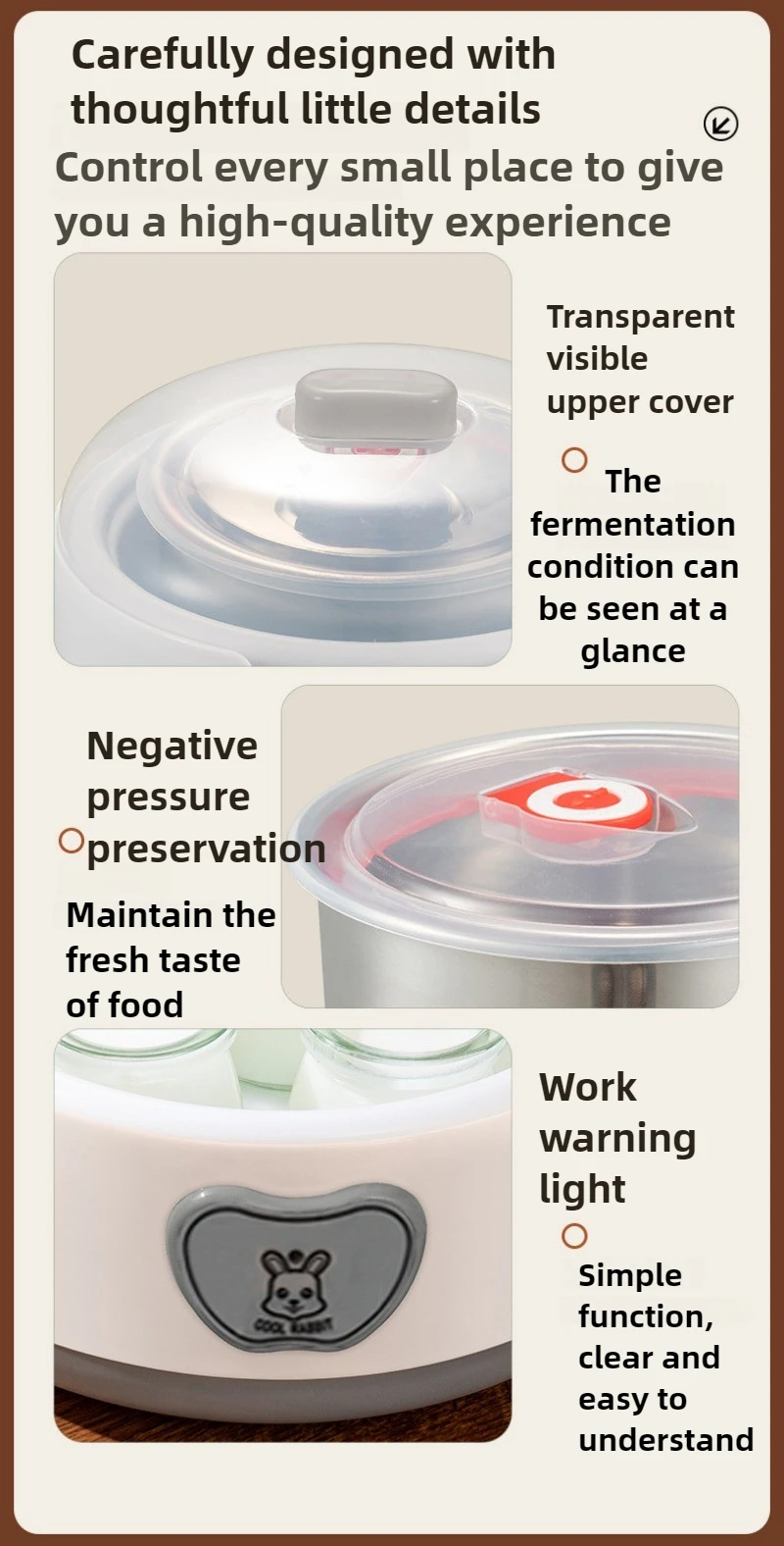 홈 304 스테인레스 스틸 요구르트 기계 완전 자동 소형 요구르트 기계 DIY 지능형 일정한 온도 타이밍