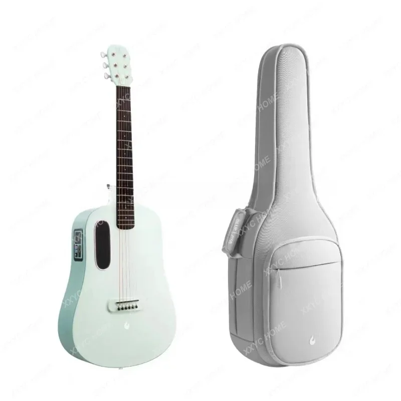 Musical instrument white integrated top grade lava extraction thermal guitar blue