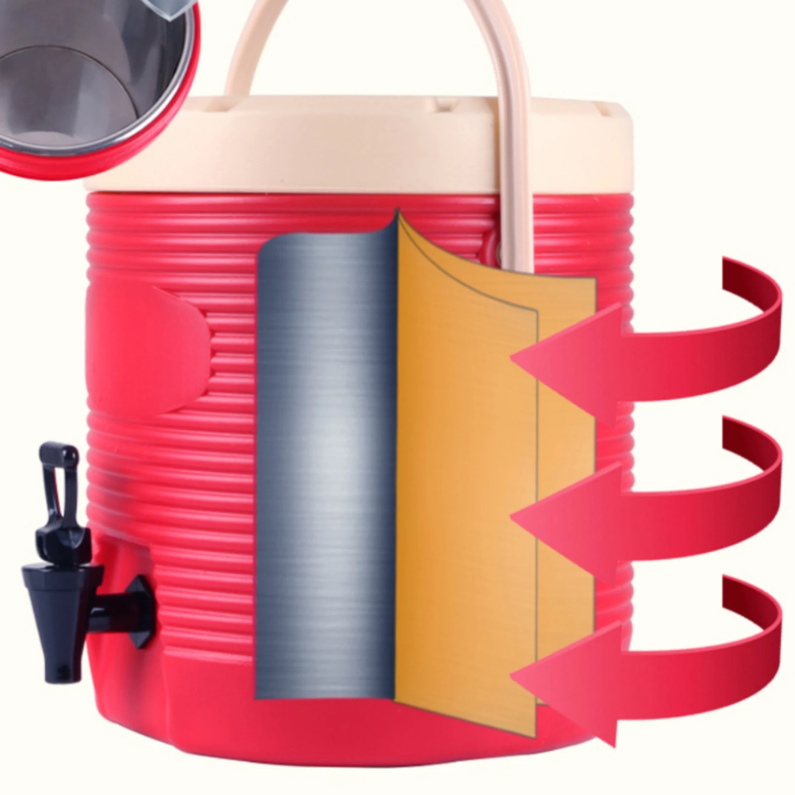 Distributeur de boissons isotherme portable avec robinet, grand récipient de comptoir pour hôtes, fêtes, buffets