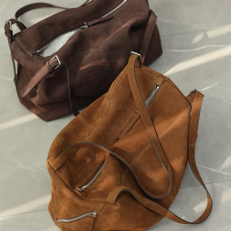 

Genuine Leather Luxury Large Capacity Zipper Tote Soft Shoulder Bags