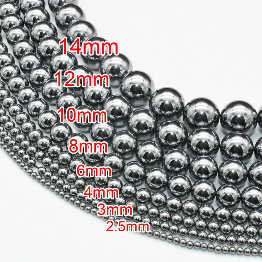 5Strands Grade AA Quality 2mm 3mm 4mm 6mm 8mm 10mm Round Energy Terahertz Beads For Health Jewelry Making Findings