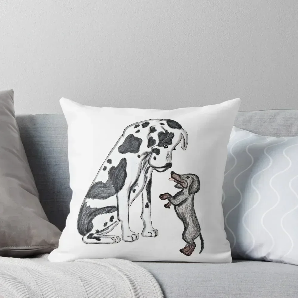 Doggust 2019 - 28 + 29 Dachshund + Great dane Throw Pillow Sofa Cushions luxury sofa pillows Pillows Aesthetic pillow