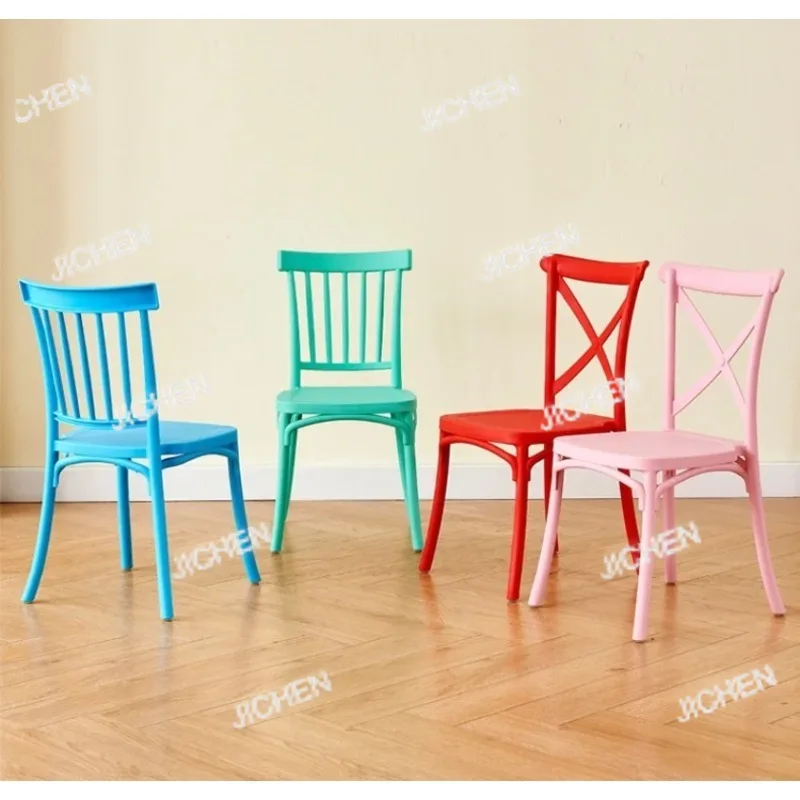 

5PCS Children Windsor Plastic Chair Home Dining Chair Plastic Back Children Outdoor Party Chair Living Room Chairs