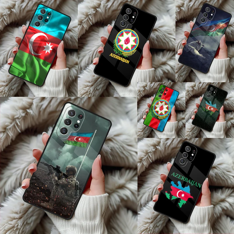 Azerbaijan Flag Funda Phone Case For Samsung Galaxy S24 S25 S26 Ultra S22 S23 Plus S21 S20 FE Note10 TPU Cover